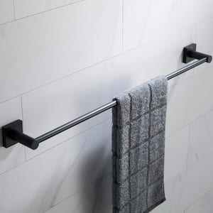 Ventus 24 in. Wall Mounted Bathroom Towel Bar in Matte Black