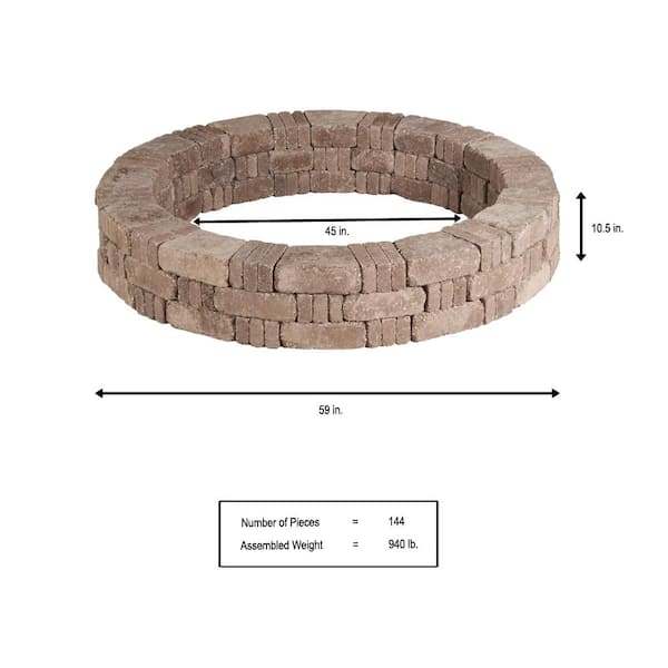 Pavestone RumbleStone 59 in. x 10.5 in. Tree Ring Kit in Cafe