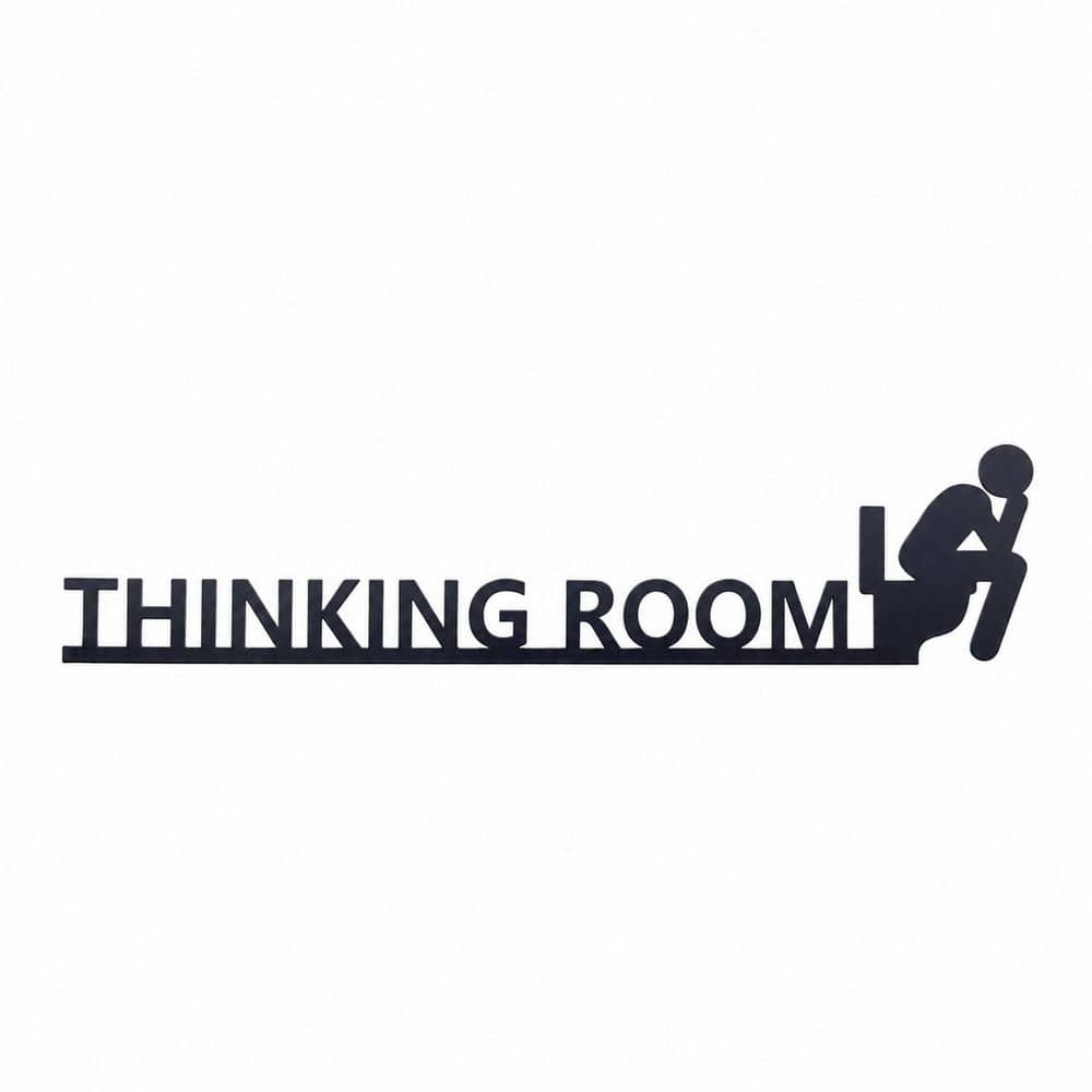 1 Pack Metal Black Matte Funny Bathroom Door Sign Rust-Resistant Humorous Wall Art Toilet Restroom Decor price history on PriceWatchPro