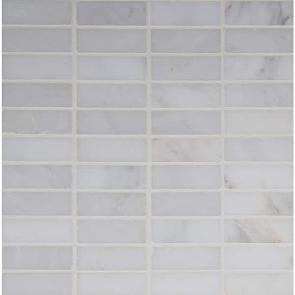 MSI Greecian White Brick 12 in. x 12 in. x 10 mm Honed Marble Mesh-Mounted Mosaic Tile (10 sq. ft. / case)