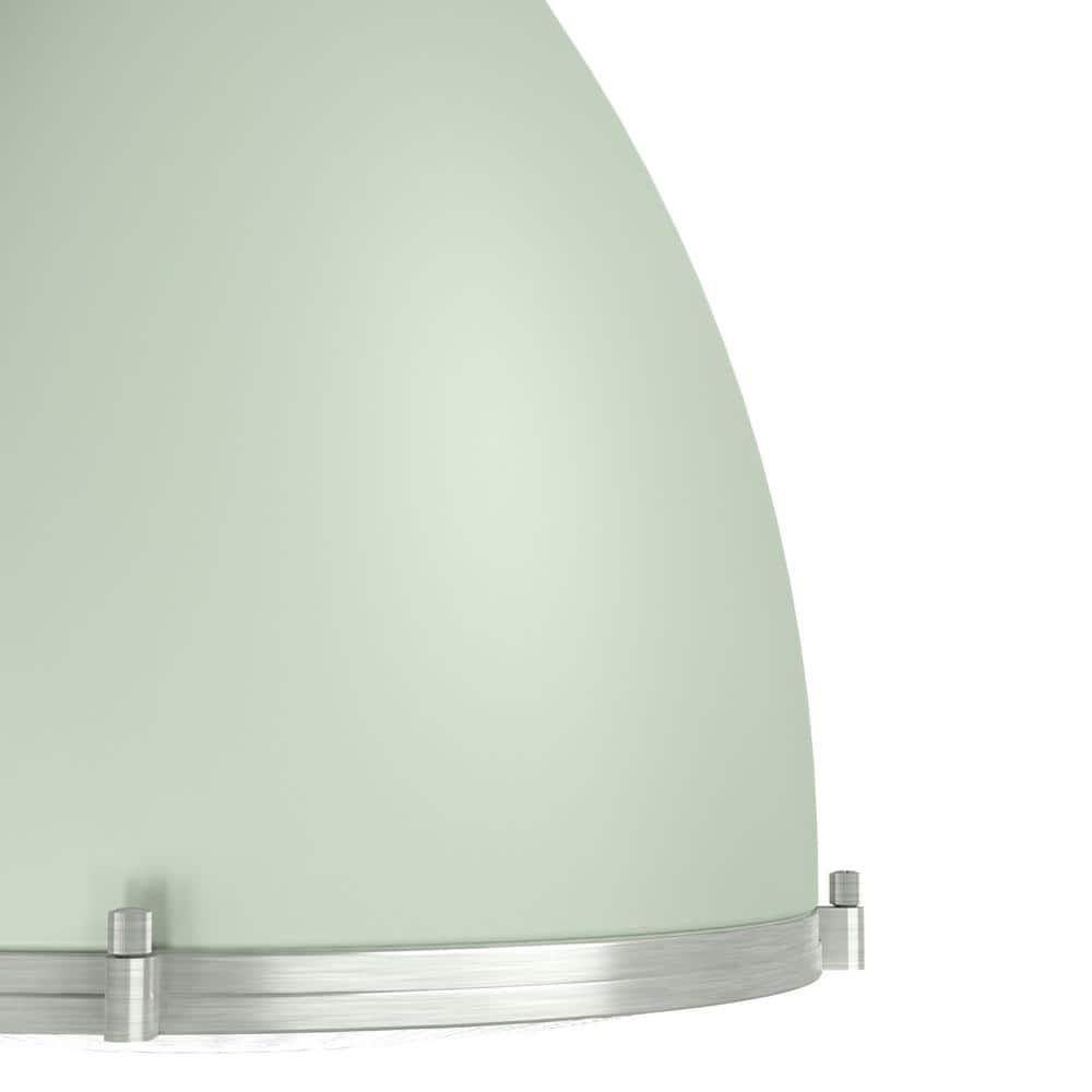 Soft Sage Brushed Nickel 16'' LED Glass Pendant Light