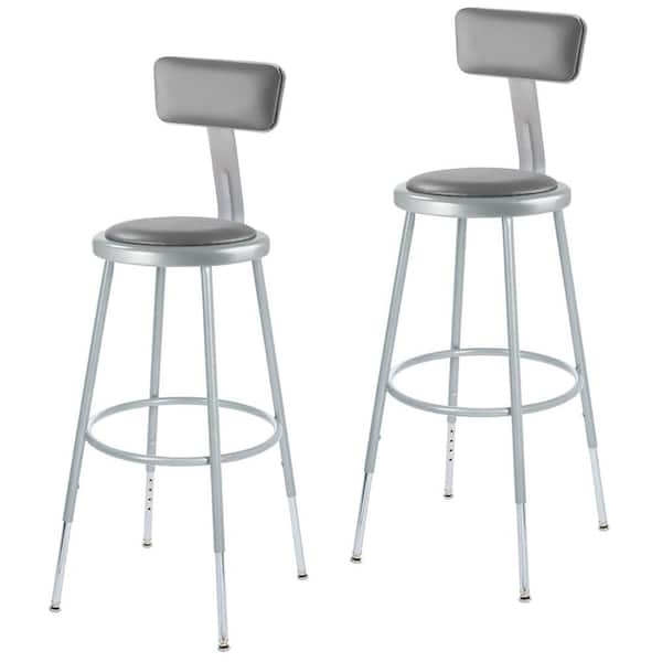 Grey padded online stool