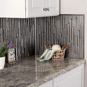 Brushed Steel 47 in. Vinyl Backsplash Accessory Kit (5-Pack)