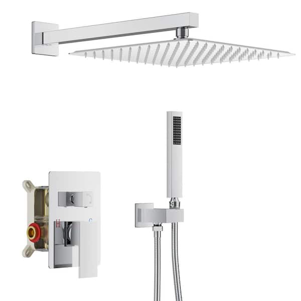 Single-Handle 2-Spray Shower Faucet 2.5 GPM with Easy to Install Pressure Balance Valve in Polished Chrome