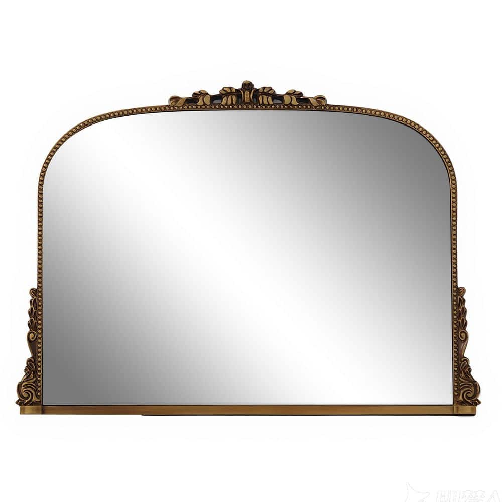 Vintage 27 in. W x 36 in. H Arched Polyurethane Framed with Decoration Bathroom Wall Mirror in Antique Gold price history on PriceWatchPro
