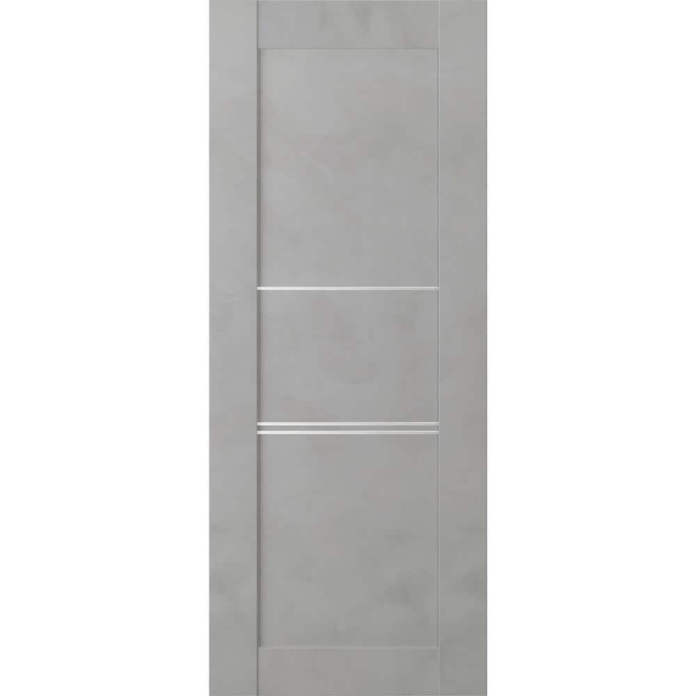 Vona 07 3H 28 in. W x 80 in. H x 1-3/4 in. D 1-Panel Solid Core Light Urban Prefinished Wood Interior Door Slab -  Belldinni, 163870