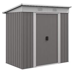 0.4 ft. W x 0.3 ft. D Metal Lean to Garden Shed, Outdoor Storage Shed with Double Doors, for Backyard (0.12 sq. ft.)
