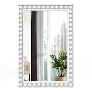 24 in. W x 36 in. H Rectangular Framing Wood Wall Bathroom Vanity Mirror in White