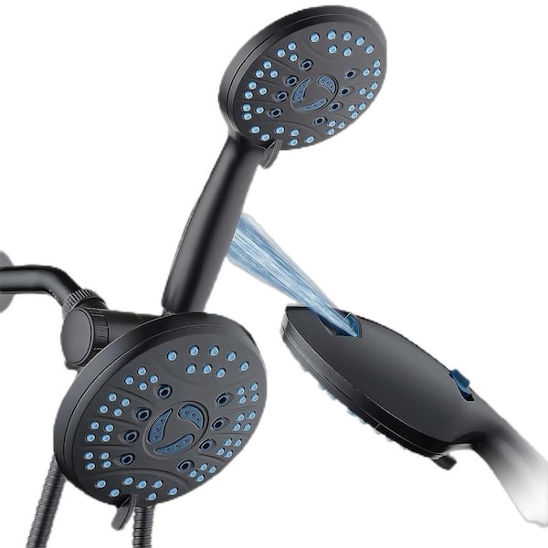 Unbranded 3-Way Shower Head Combo 8-Spray Wall Mount Handheld Shower Head 2.5 GPM in ‎Matte Black
