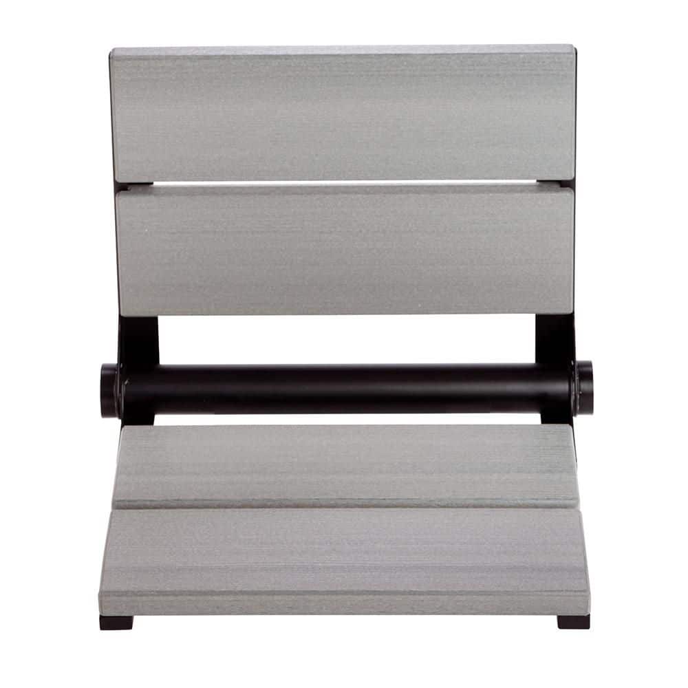 18 in. Wall Mounted Fold Down Composite Shower Seat in Driftwood Gray Wood Grain Finish with a Matte Black Frame price history on PriceWatchPro
