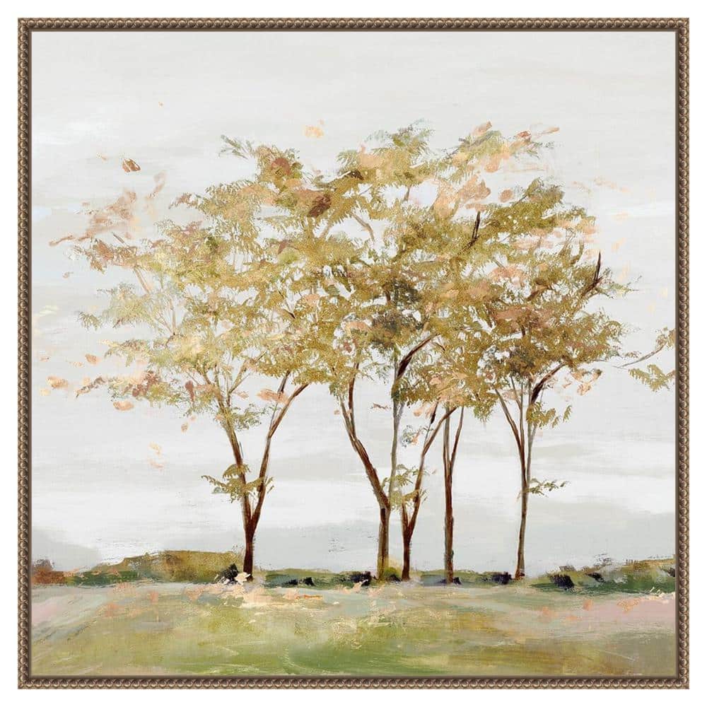 Golden Acre Wood Abstract Canvas Print with Bronze Floater Frame
