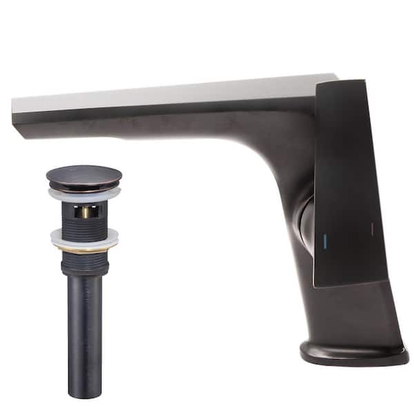 Novatto Miller Single Hole Single-Handle LAV Bathroom Faucet with Pop-Up Overflow Drain in Oil Rubbed Bronze