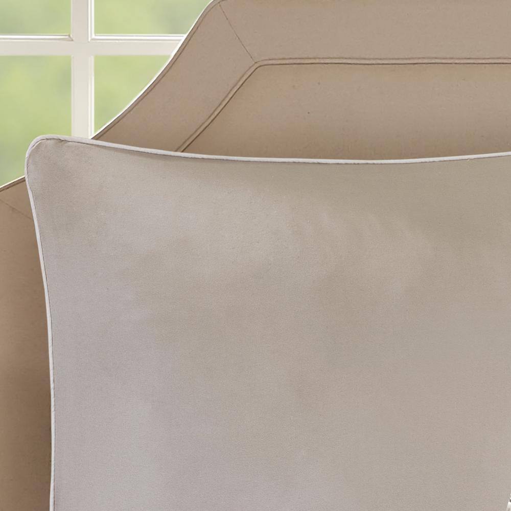 Queen Neutral Microfiber Embroidered 8-Piece Comforter Set