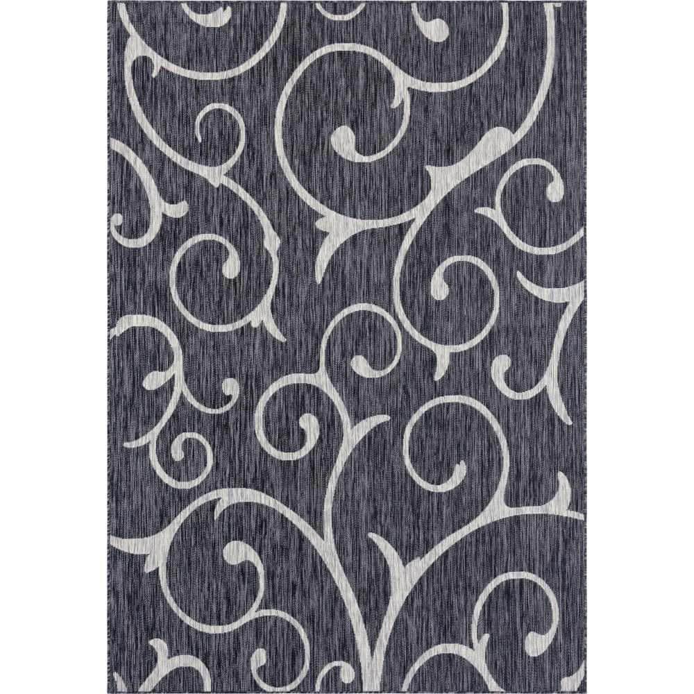 Outdoor Curl Charcoal Gray 7 ft. x 10 ft. Area Rug price history on PriceWatchPro
