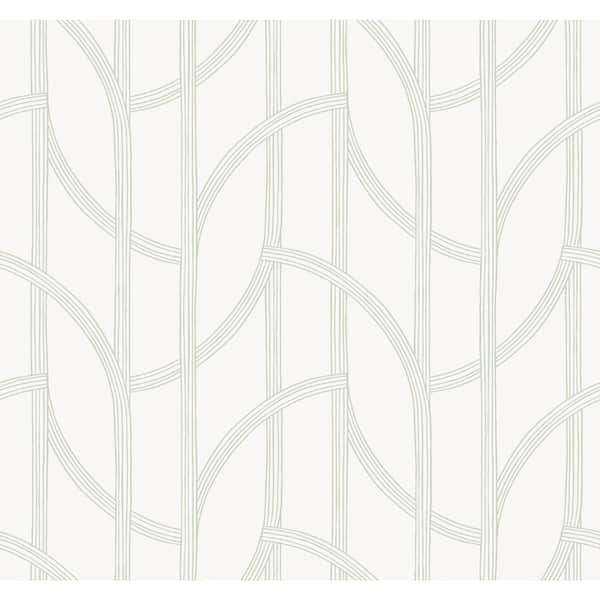 A-Street Prints Salvo Light Green Curved Contours Wallpaper