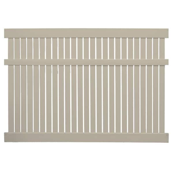 Weatherables Huntington 5 ft. H x 8 ft. W Khaki Vinyl Semi-Privacy Fence Panel Kit
