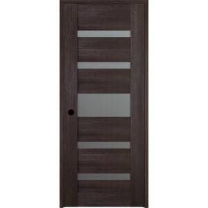 Vona 07-05 36 in. x 84 in. Left-Hand Frosted Glass Solid Composite Core Veralinga Oak Wood Single Prehung Interior Door