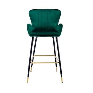 40.94 in. Emerald Bar Stool with Back and Footrest