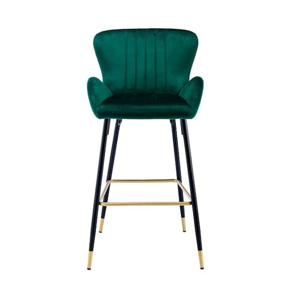 Unbranded 40.94 in. Emerald Bar Stool with Back and Footrest