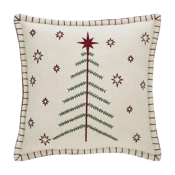 Cheer Collection Set of 2 Decorative White Square Accent Throw Pillows and Insert