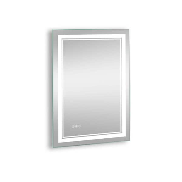 Unbranded 24 in. W x 32 in. H LED Rectangular Frameless Mirror Wall Mounted Bathroom Vanity Mirror ; with Touch Switch