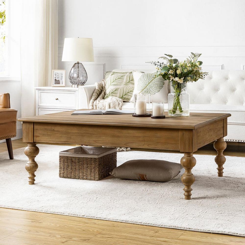 Emma 52 in. Acorn Lift Top Rectangle Wood Coffee Table with Storage Shelf price history on PriceWatchPro