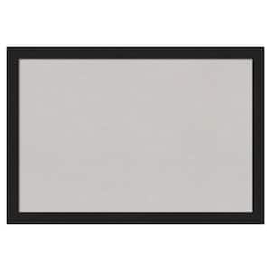 Grace Brushed Metallic Black Narrow Framed Grey Corkboard 26 in. x 18 in Bulletin Board Memo Board