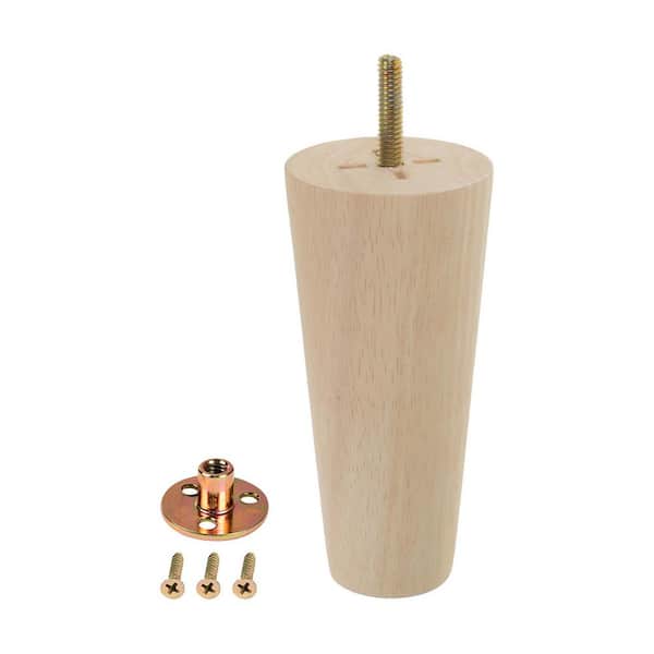 American Pro Decor 5 in. x 2-5/16 in. Mid-Century Unfinished Hardwood Round Taper Leg