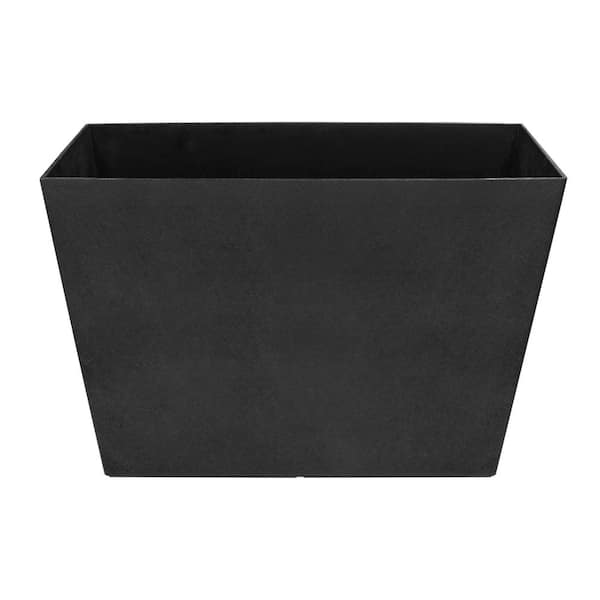 Vigoro Fiorella 28 in. L x 13 in. W x 20 in. H Black Fiberglass