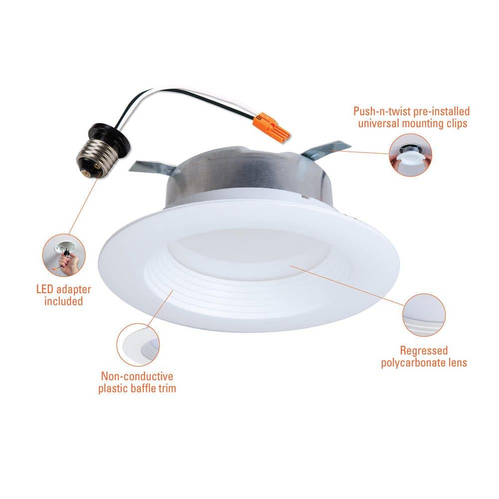 White Aluminum 4-Inch LED Recessed Lighting Pack