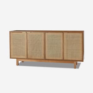 Alex 63"Wide Contemporary Sideboard with Adjustable Shelves-WALNUT