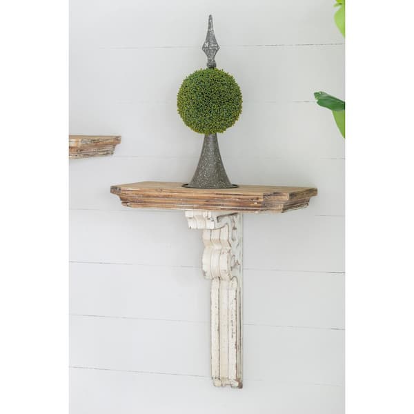 Timeless Elegance Meets Versatile Functionality: 19.5 in. W x 10.5 in. D x 22 in. H Cream Wood Decorative Wall Shelf