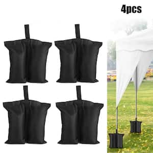 13.39 in. x 13.78 in. Black Canopy Sand Bags Polyester Sandbag Canopy Weights for Canopy Tent, Heavy-Duty, (4-Pack)