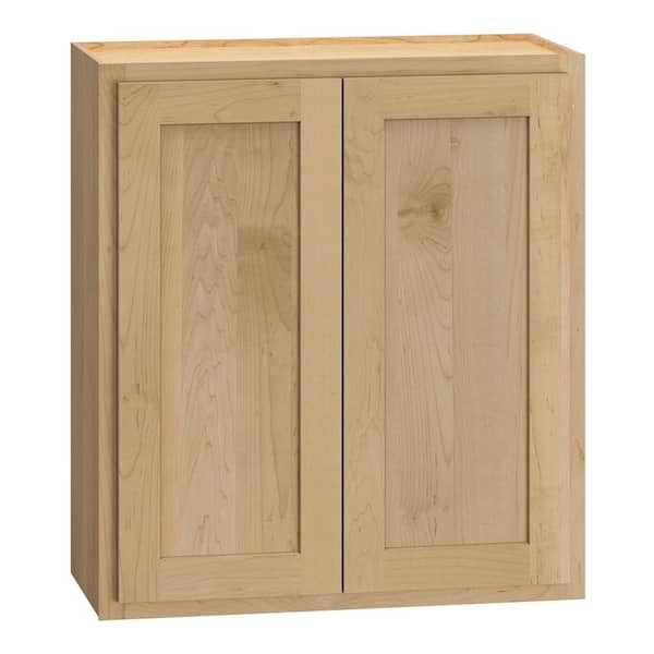 QuickShip Cottage 27 in. W x 12 in. D x 30 in. H Assembled Plywood Shaker Wall Kitchen Cabinet in Canopy Partial Overlay