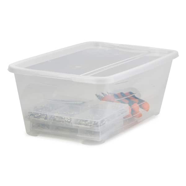 Hefty 72qt Clear Hi-rise Storage Bin With Stackable Lid Gray : Target