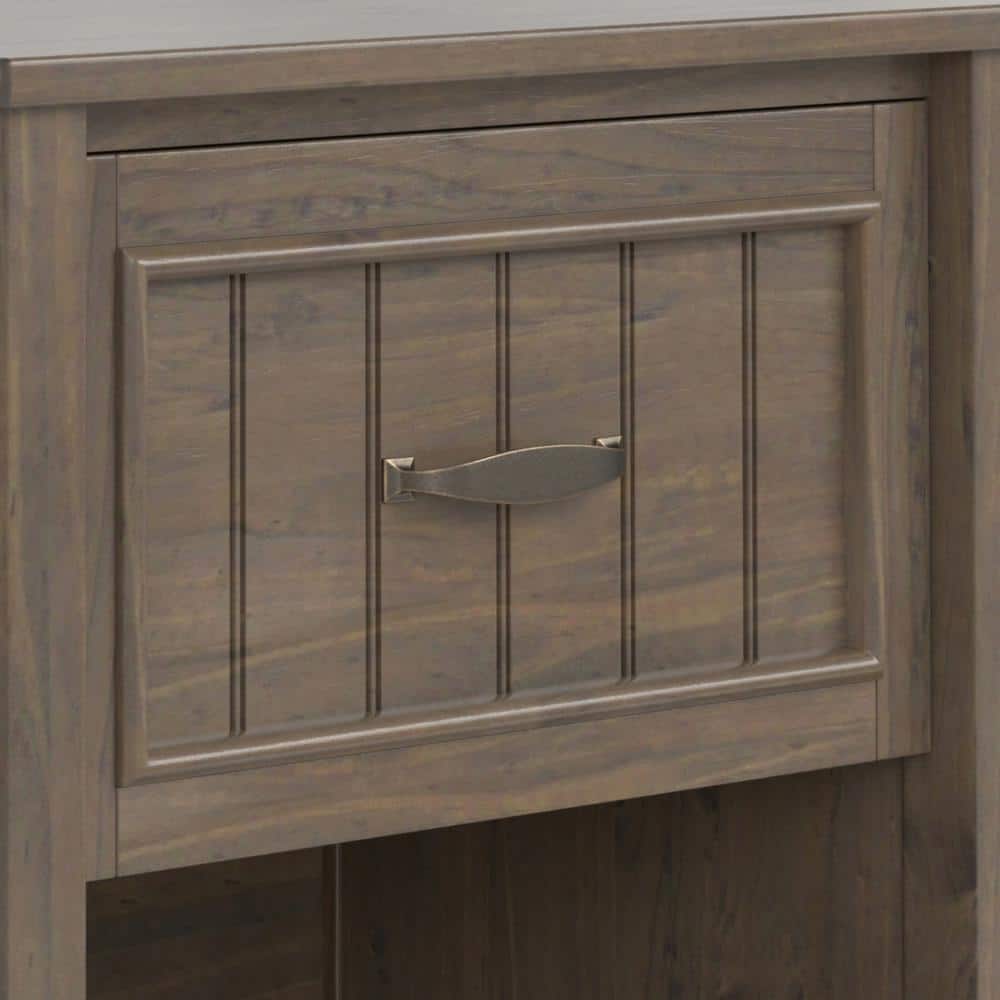 Lev Transitional Smoky Brown Solid Wood 24" Bedside Nightstand