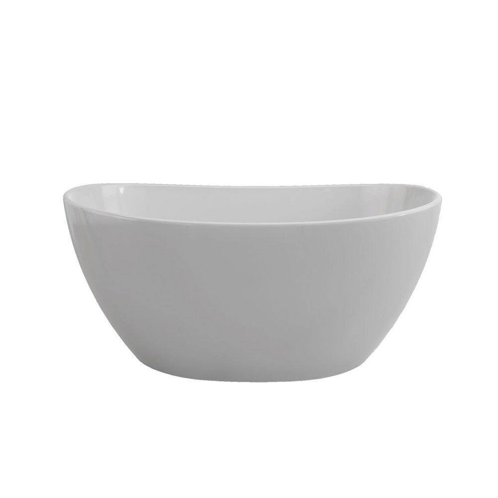 66.93 in. x 31.5 in. Double Slipper Freestanding Solid Surface Soaking Bathtub in Matte White with Center Drain price history on PriceWatchPro