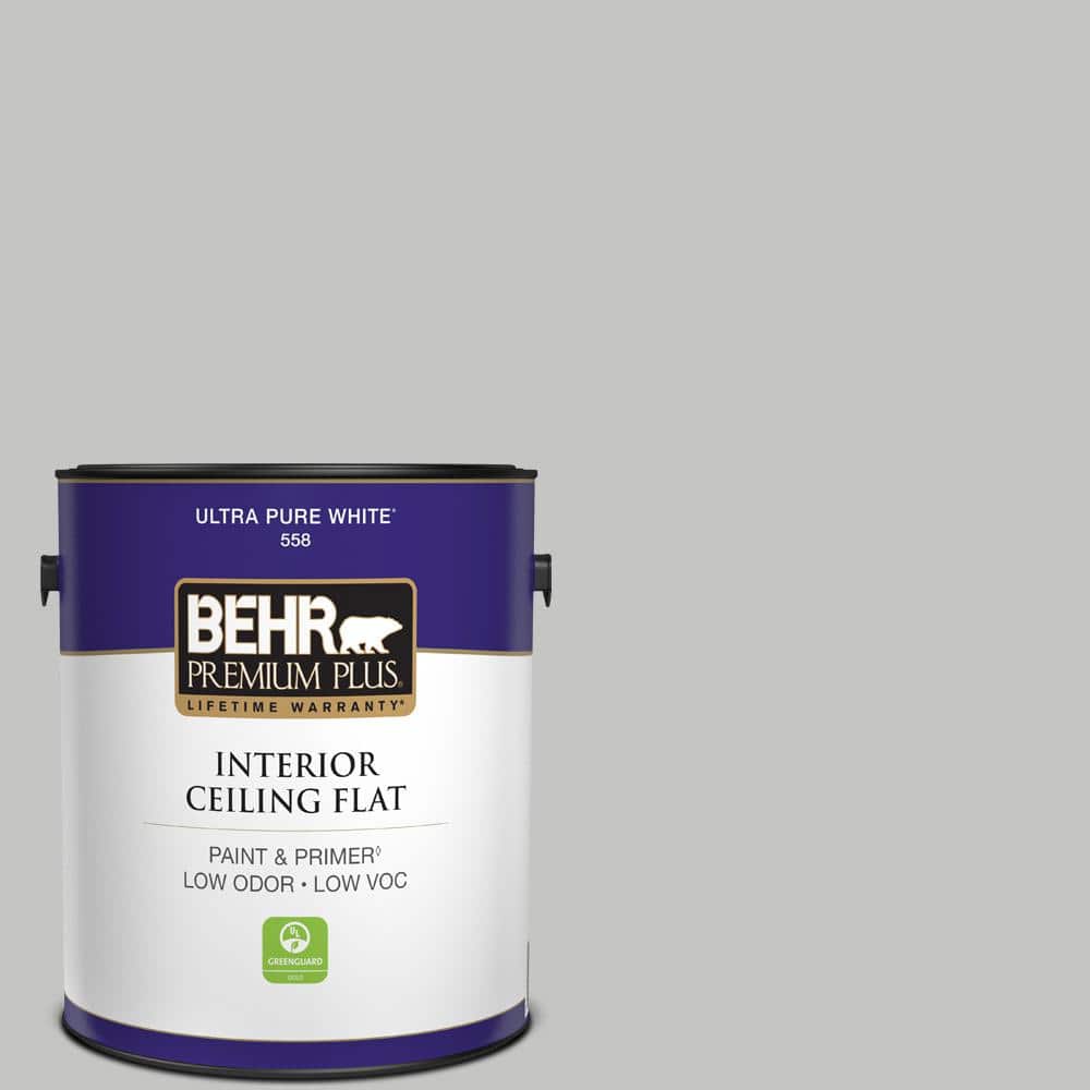 BEHR PREMIUM PLUS 1 gal. N5202 Silver Bullet Ceiling Flat Interior