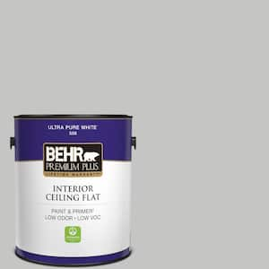 BEHR PREMIUM PLUS 5 gal. #N520-2 Silver Bullet Satin Enamel Low Odor  Interior Paint & Primer 705005 - The Home Depot