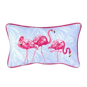 20 in. x 12 in. x 6 in.Outdoor Lumbar Pillow in Flamingo (1-Pack)