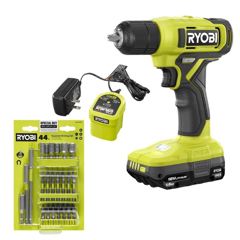 RYOBI ONE+18V Cordless 3/8 in. Drill/Driver Kit with 1.5 Ah