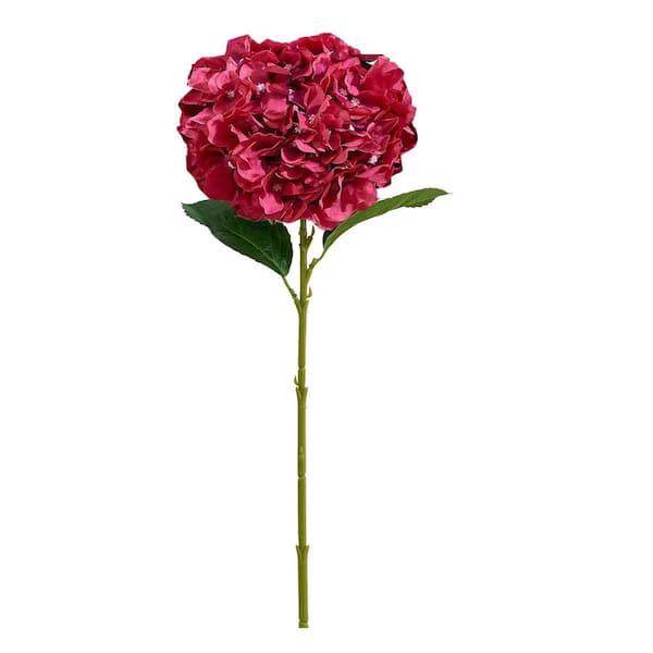 Unbranded 2.00 in. 8Pcs Burgundy Artificial Hydrangea Flower Bouquets Faux Stems for Home Table Wedding Party Decoration