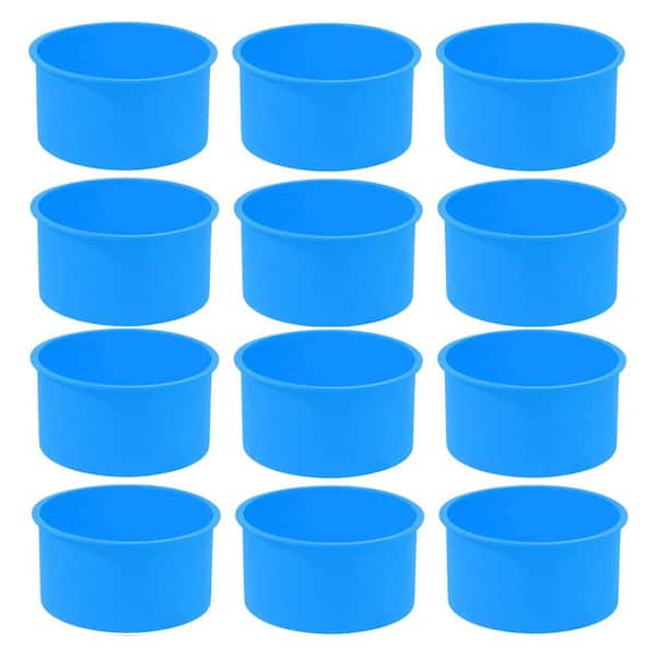 Silicone Round Cake Mold Baking Pan Non-Stick Kitchen Bakeware with Easy Clean Feature 12pcs Blue 4 Inch