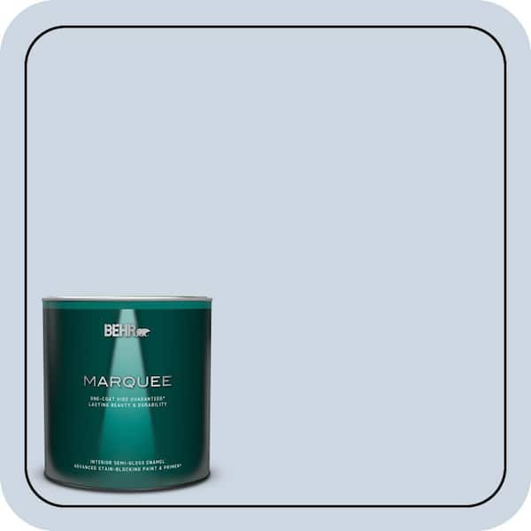 BEHR MARQUEE 1 qt. #ICC-35 Blue Reflection Semi-Gloss Enamel Interior Paint & Primer