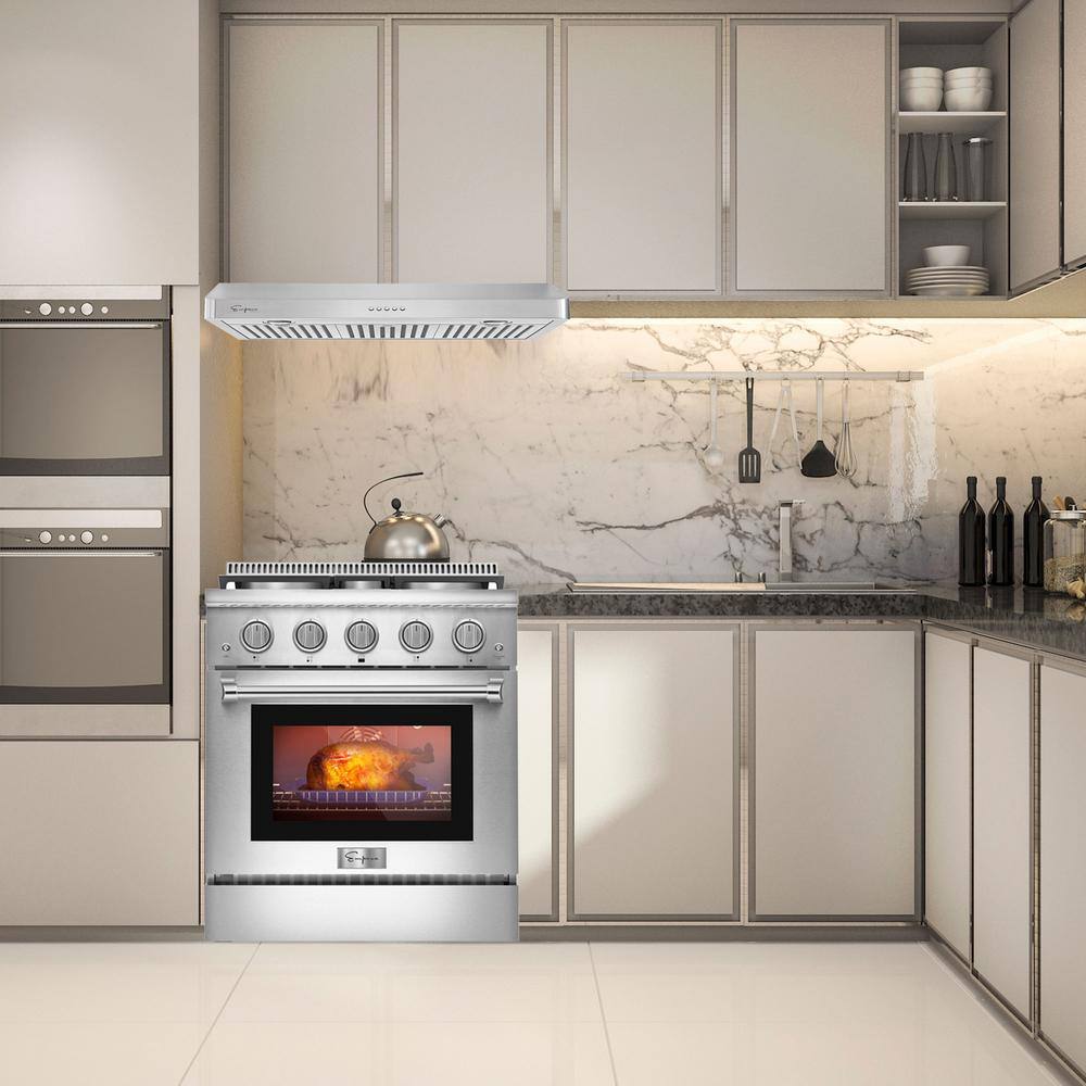 Empava 30" Stainless Steel Under Cabinet Range Hood with LED Lights