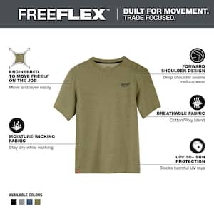 Men's 2X-Large Green Cotton/Polyester Short-Sleeve Hybrid Work T-Shirt