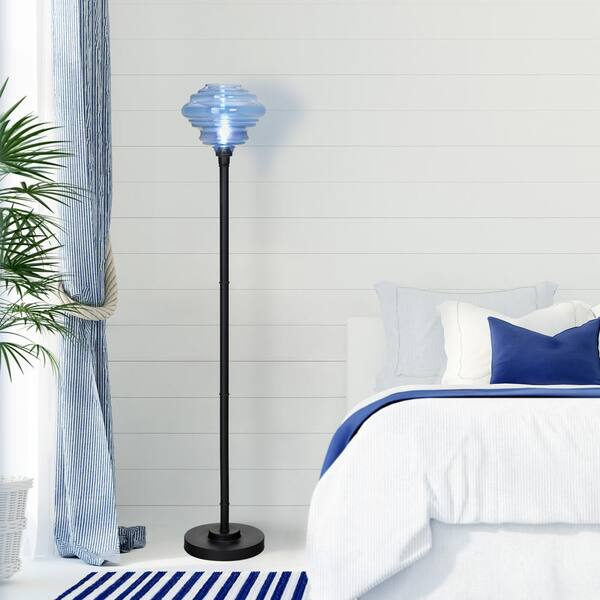 River of Goods Quinn 66.75 in. H Blue and Black Metal and Glass 1