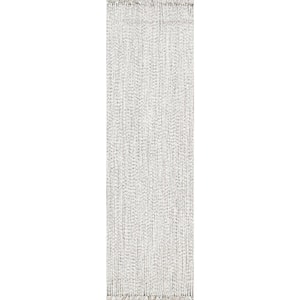 Courtney Braided Ivory 3 ft. x 12 ft. Indoor/Outdoor Runner Patio