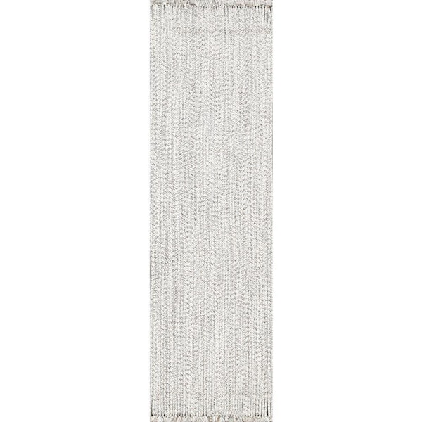 nuLOOM Courtney Braided Ivory 3 ft. x 12 ft. Indoor/Outdoor Runner Patio