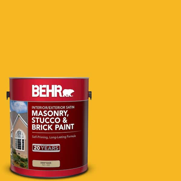 BEHR 1 gal. Home Decorators Collection #HDC-MD-02A Yellow Groove Satin Interior/Exterior Masonry, Stucco and Brick Paint